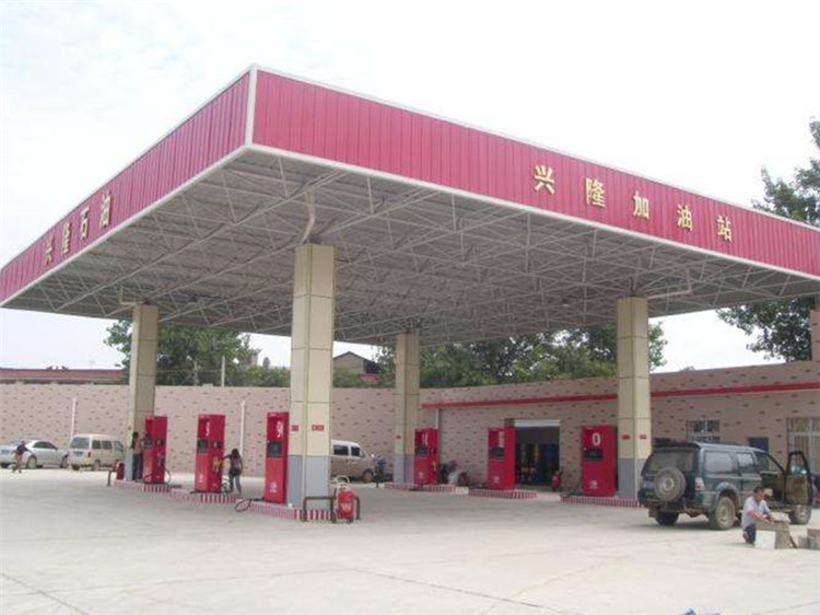 华阴加油站钢结构网架案例9